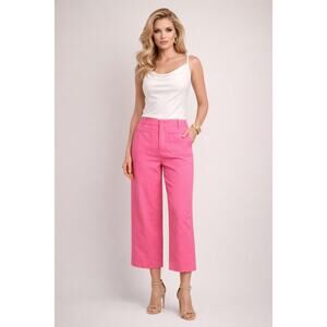 Jones New York Pink Wide Leg Cropped Pants Women’s Size 6 Stretch Career Casual